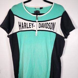 💥 Harley-Davidson Teal and Black T-Shirt